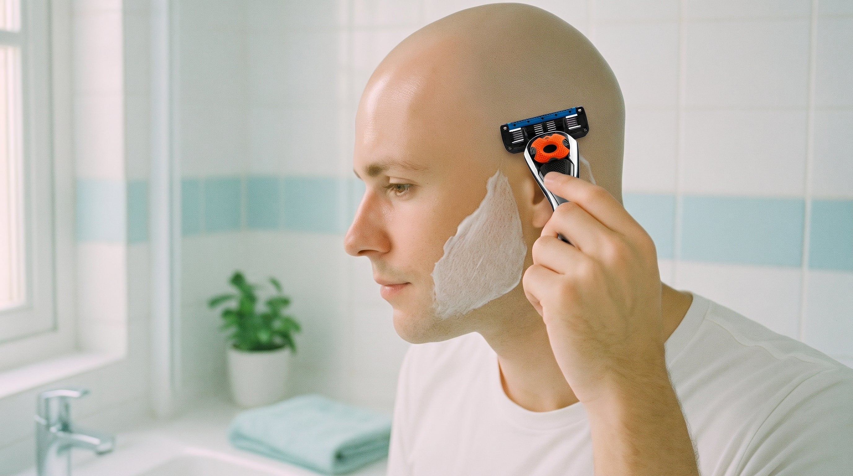 Glat isse med ShaveSafe. AI-genereret billede.
