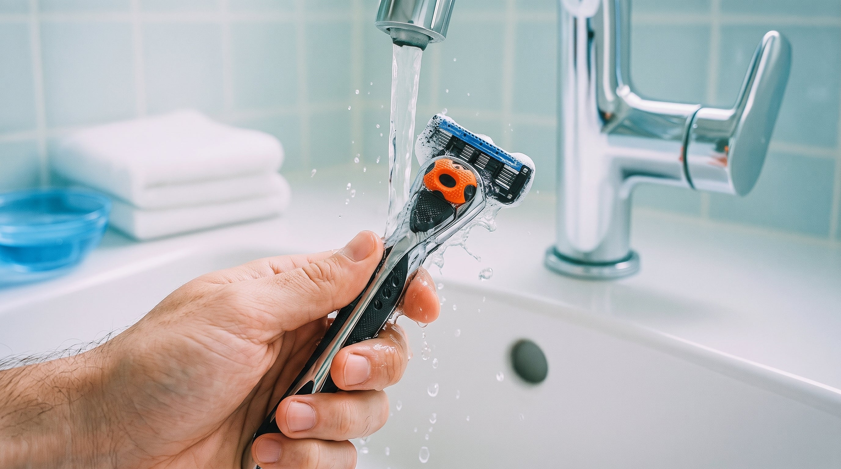 Rengoering af ShaveSafe skraber og barberblade. AI-genereret billede.