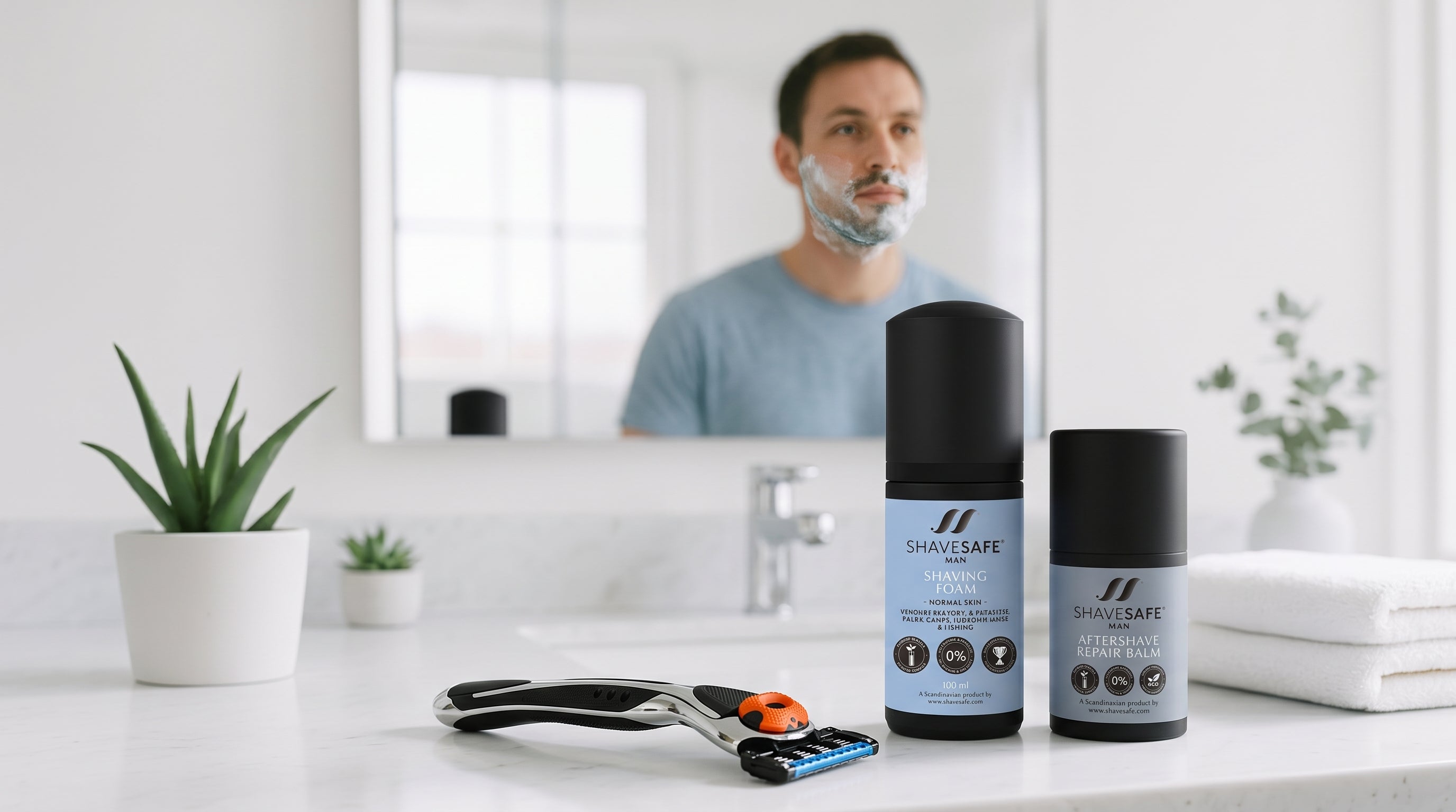 Barbermyter og fakta, med ShaveSafe. AI-genereret billede.