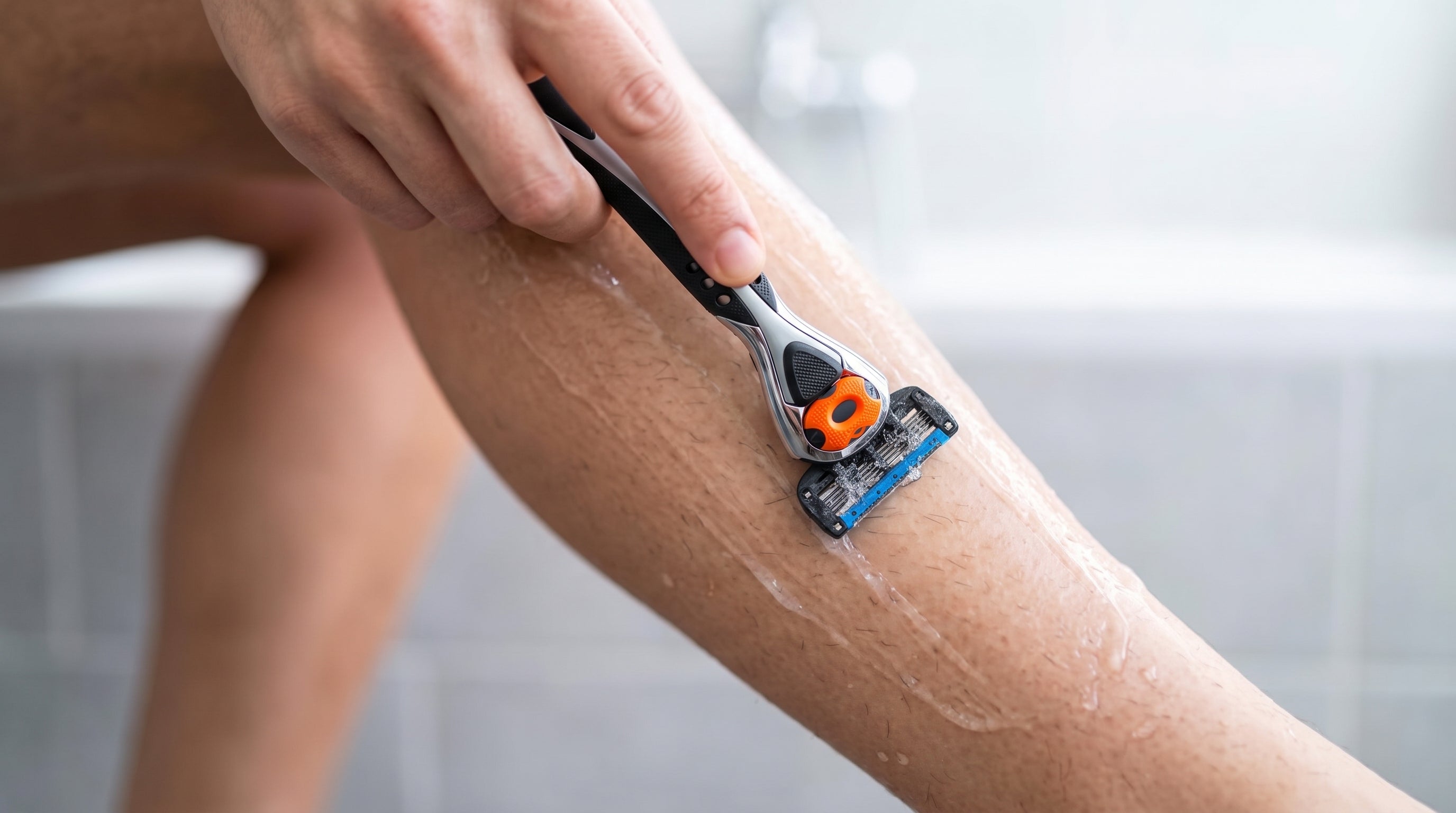 Barbering ved eksem med ShaveSafe. AI-genereret billede.