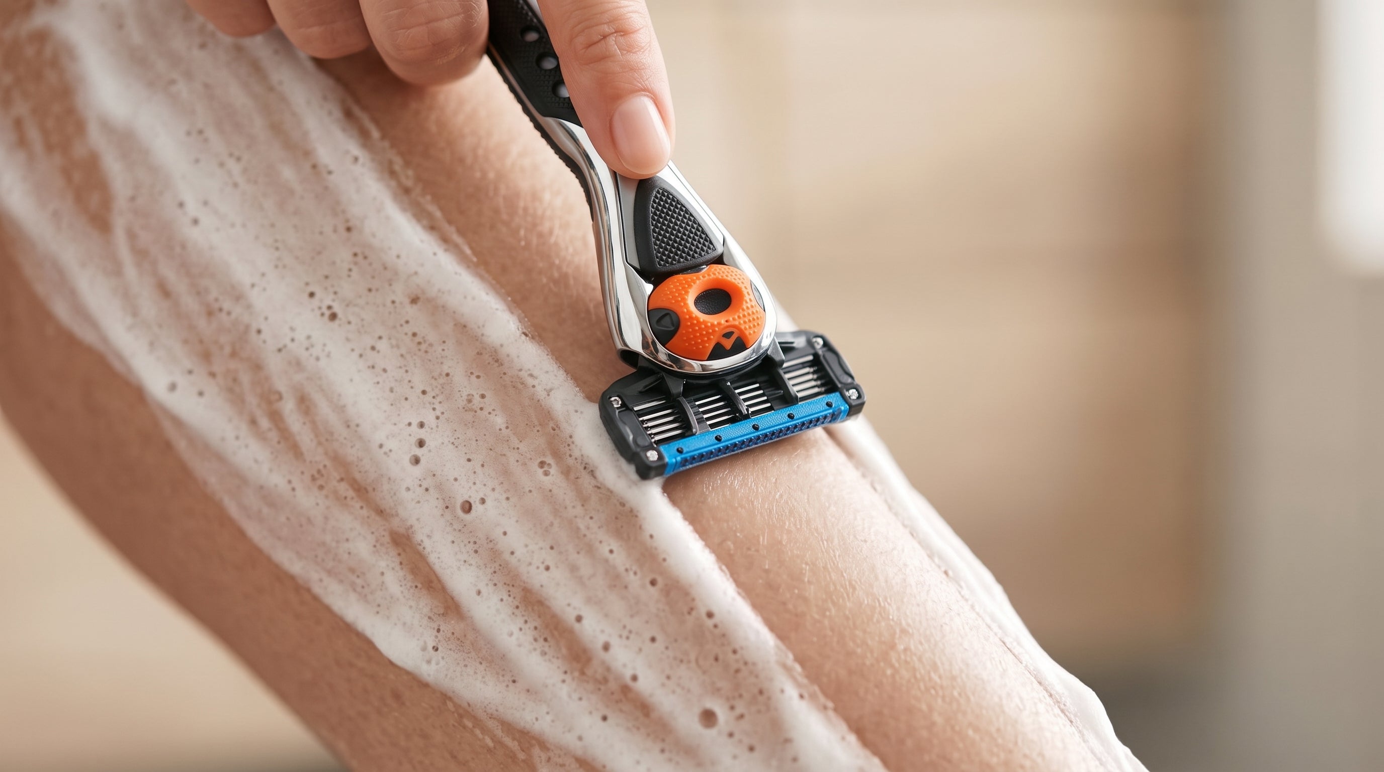 ShaveSafe aftershave mod roede knopper. AI-genereret billede.