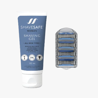 Future refill shipments: 4 ShaveSafe Razor Heads & 1 ShaveSafe Gel 100ml - ShaveSafe